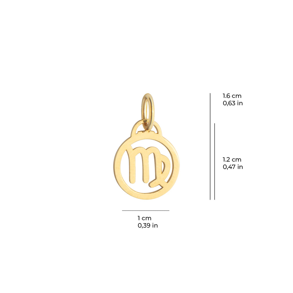 Virgo Zodiac Charm Solid Gold