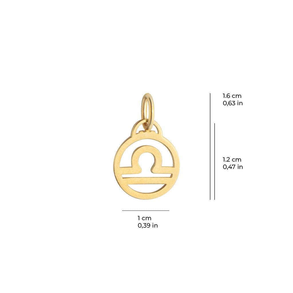 Libra Zodiac Charm Solid Gold