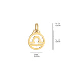 Libra Zodiac Charm Solid Gold