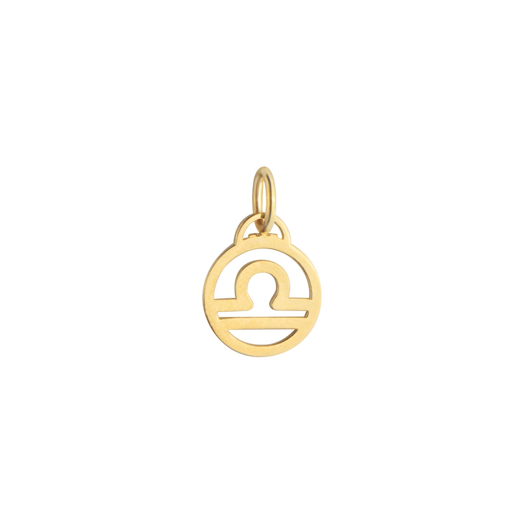 Libra Zodiac Charm Solid Gold