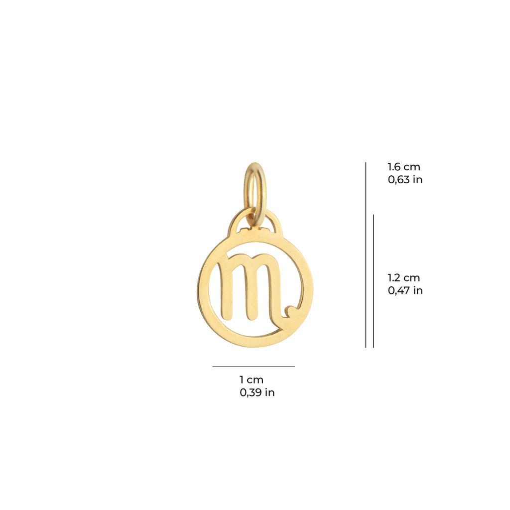 Scorpio Zodiac Charm Solid Gold
