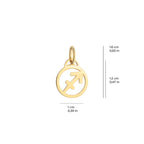 Sagittarius Zodiac Charm Solid Gold