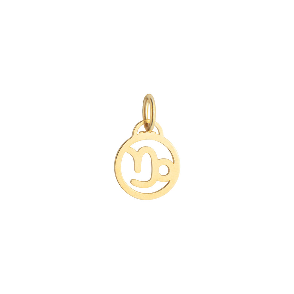 Capricorn Zodiac Charm Solid Gold
