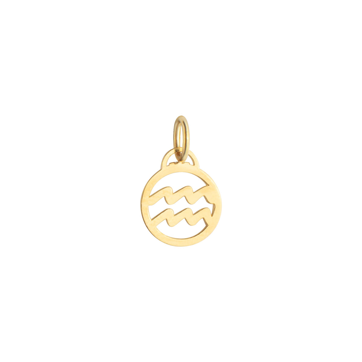 Aquarius Zodiac Charm Solid Gold