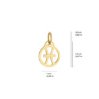 Pisces Zodiac Charm Solid Gold
