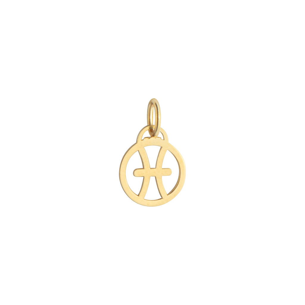 Pisces Zodiac Charm Solid Gold