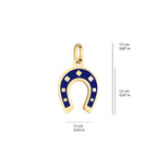 Enamel Horseshoe Charm Solid Gold