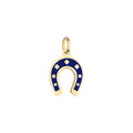 Enamel Horseshoe Charm Solid Gold