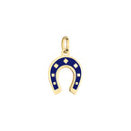 Enamel Horseshoe Charm Solid Gold