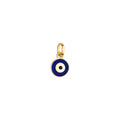 Round Double Sided Enamel Evil Eye Charm Solid Gold