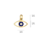 Enamel Evil Eye Charm Solid Gold