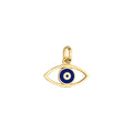 Enamel Evil Eye Charm Solid Gold