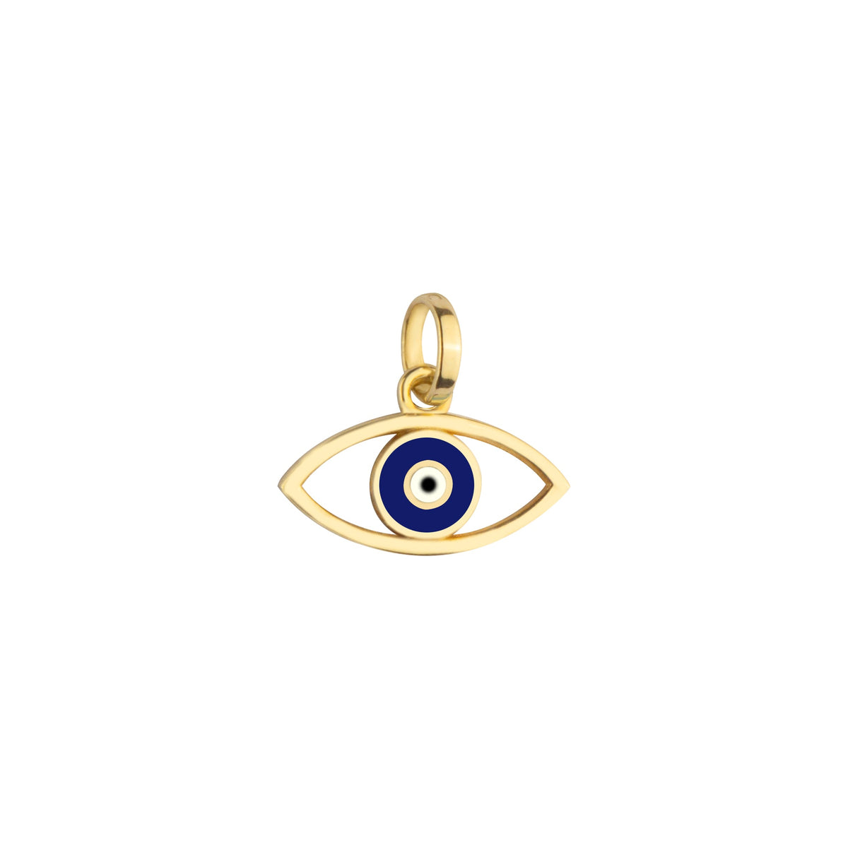 Enamel Evil Eye Charm Solid Gold
