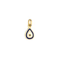 Double Sided Enamel Evil Eye Charm Solid Gold
