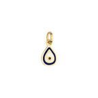 Double Sided Enamel Evil Eye Charm Solid Gold