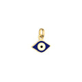 Double Sided Enamel Evil Eye Charm Solid Gold