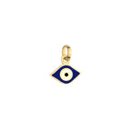 Double Sided Enamel Evil Eye Charm Solid Gold