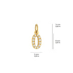 Number 0 Charm Solid Gold