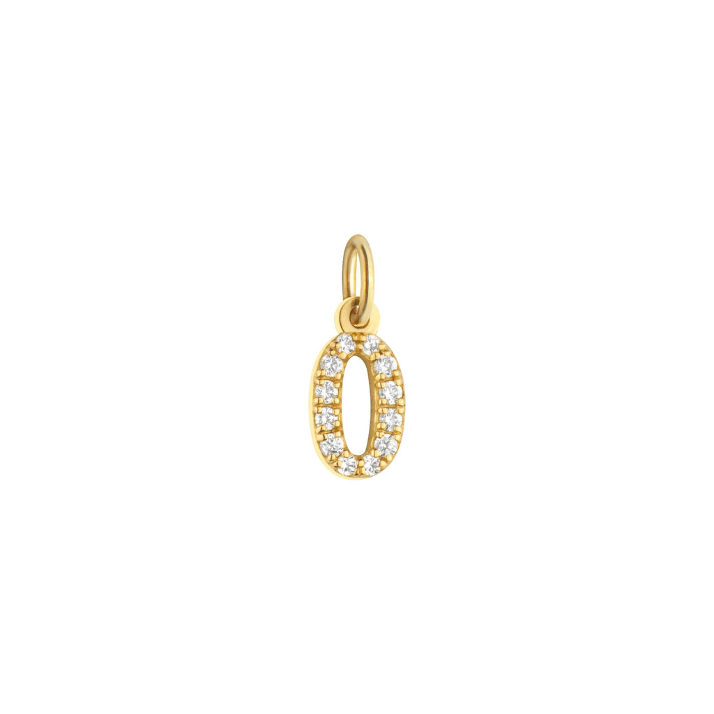 Number 0 Charm Solid Gold