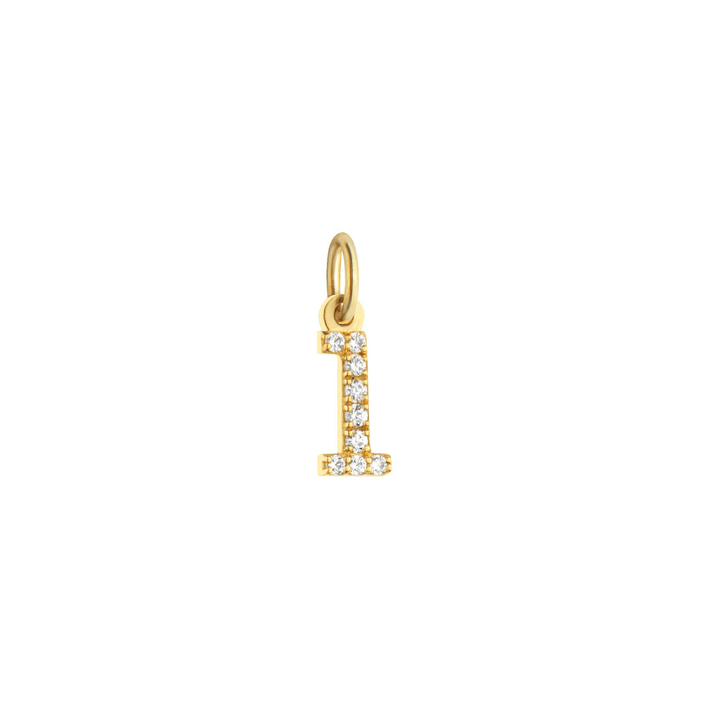 Number 1 Charm Solid Gold