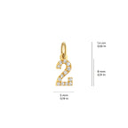 Number 2 Charm Solid Gold