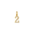 Number 2 Charm Solid Gold