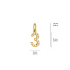 Lucky Number 3 Charm Solid Gold