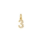 Lucky Number 3 Charm Solid Gold