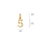 Number 5 Charm Solid Gold