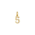 Number 5 Charm Solid Gold