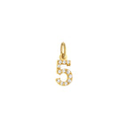 Number 5 Charm Solid Gold