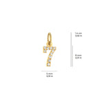 Lucky Number 7 Charm Solid Gold