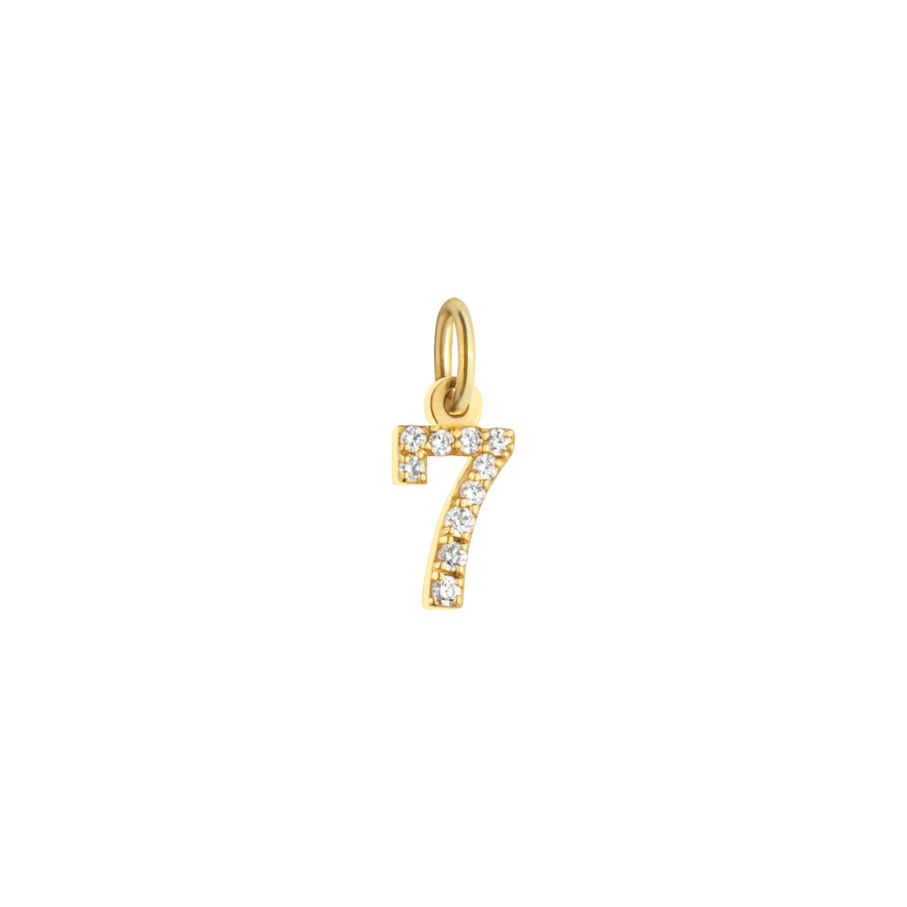 Lucky Number 7 Charm Solid Gold