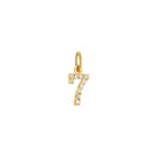 Lucky Number 7 Charm Solid Gold