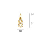 Number 8 Infinity Charm Solid Gold
