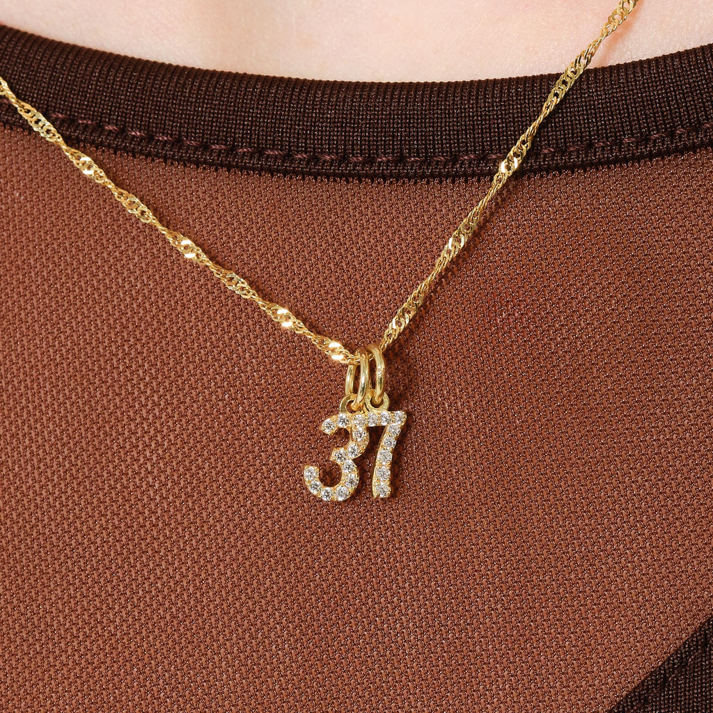 Number 8 Infinity Charm Solid Gold