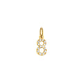 Number 8 Infinity Charm Solid Gold