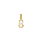 Number 8 Infinity Charm Solid Gold