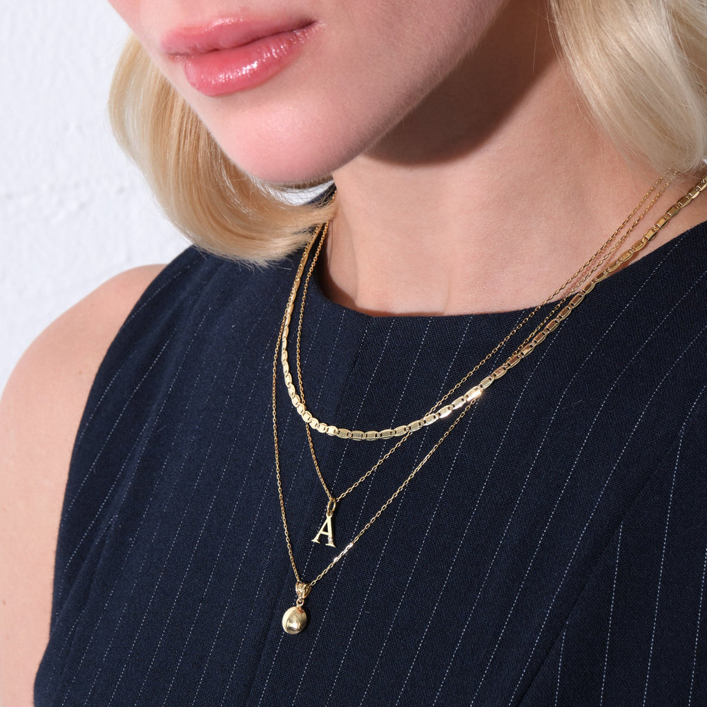 Letter A Charm Solid Gold