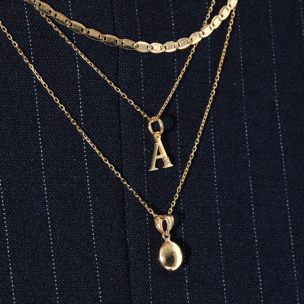 Letter A Charm Solid Gold