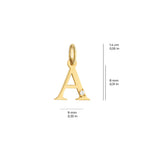 Letter A Charm Solid Gold