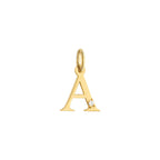 Letter A Charm Solid Gold