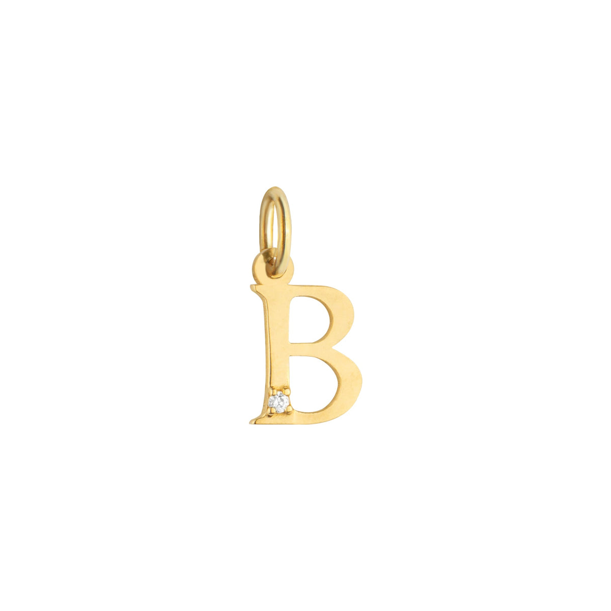 Letter B Charm Solid Gold