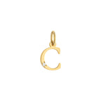 Letter C Charm Solid Gold