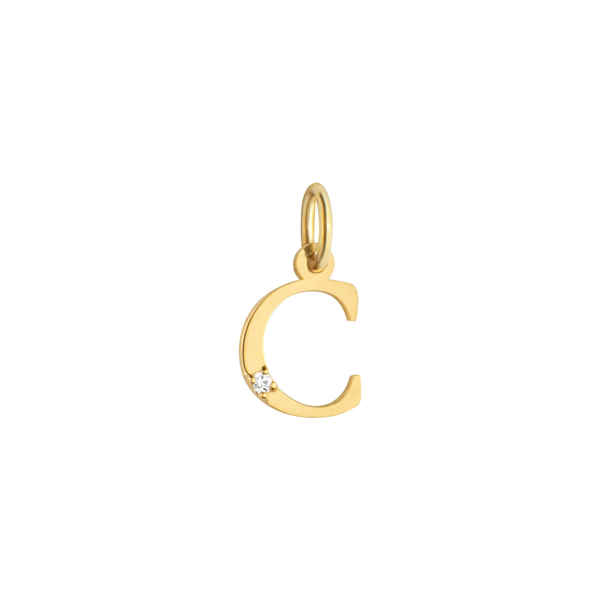 Letter C Charm Solid Gold
