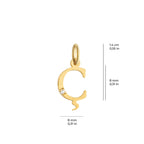 Letter C Charm Solid Gold