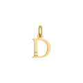Letter D Charm Solid Gold