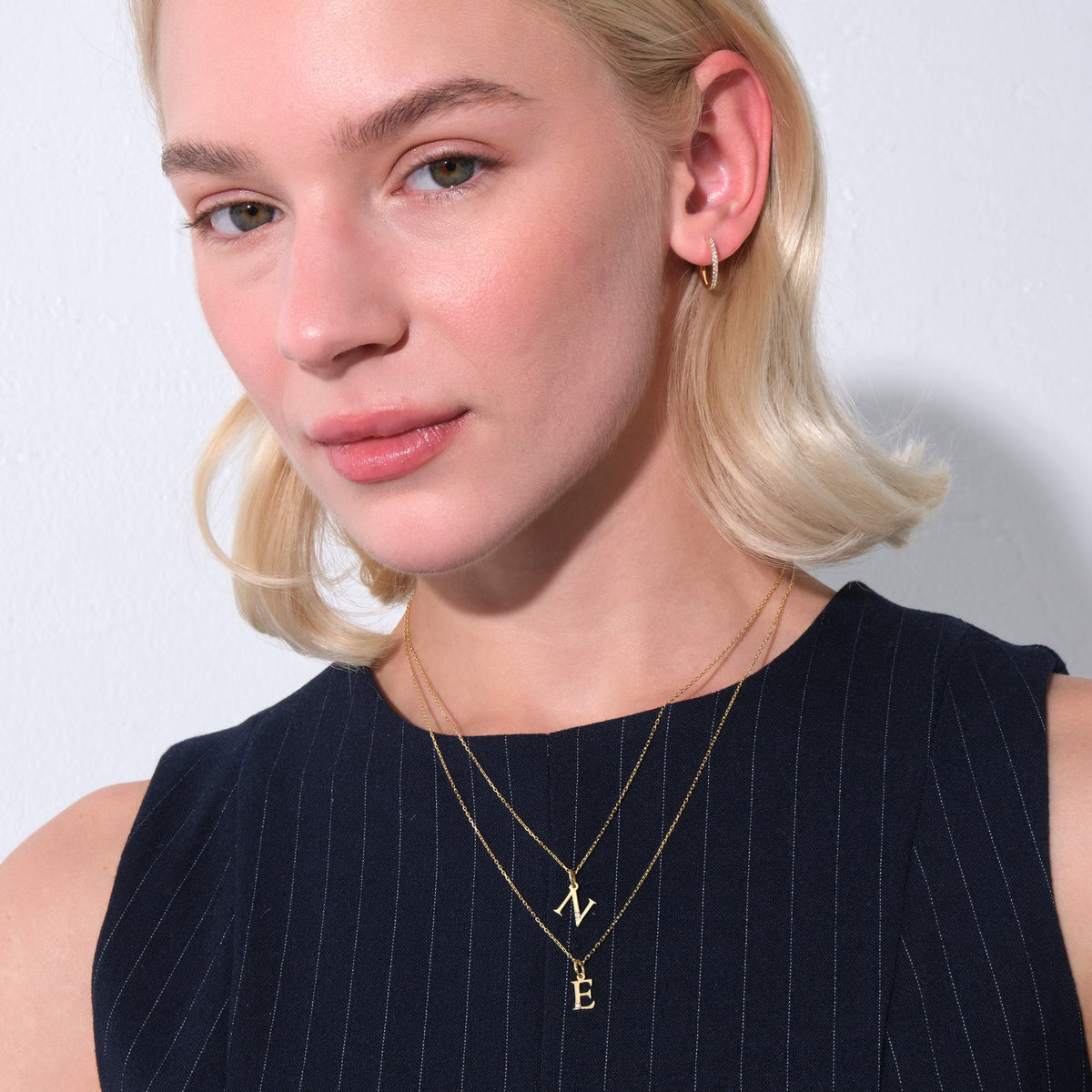 Letter E Charm Solid Gold