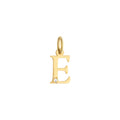 Letter E Charm Solid Gold