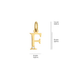 Letter F Charm Solid Gold
